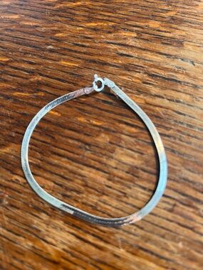 Sterling Silver Herringbone Bracelet - Silver Women's Jewelry 7”